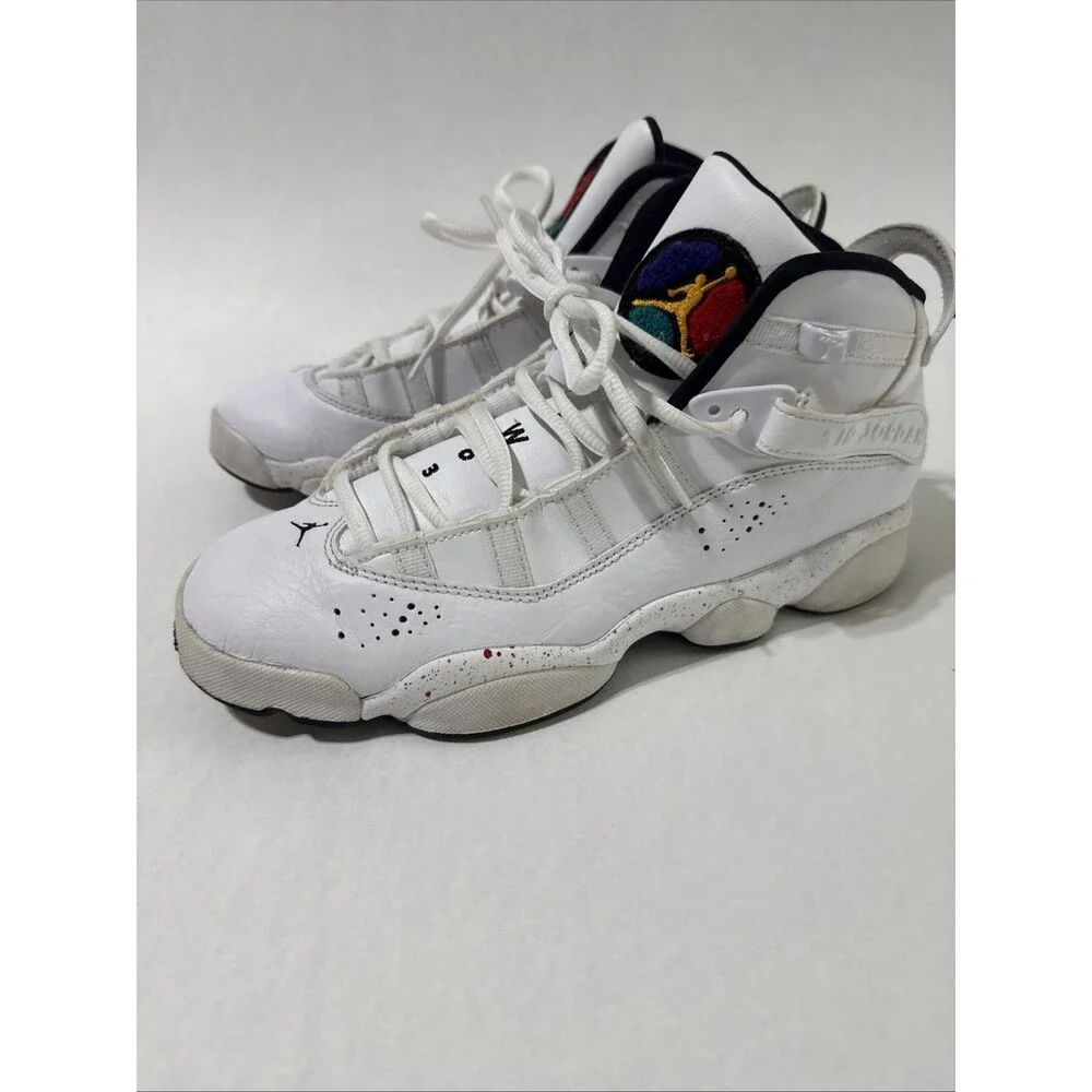 Nike‎ Air Jordan 6 Rings Youth Kids Size 7Y Confetti White 323419-100